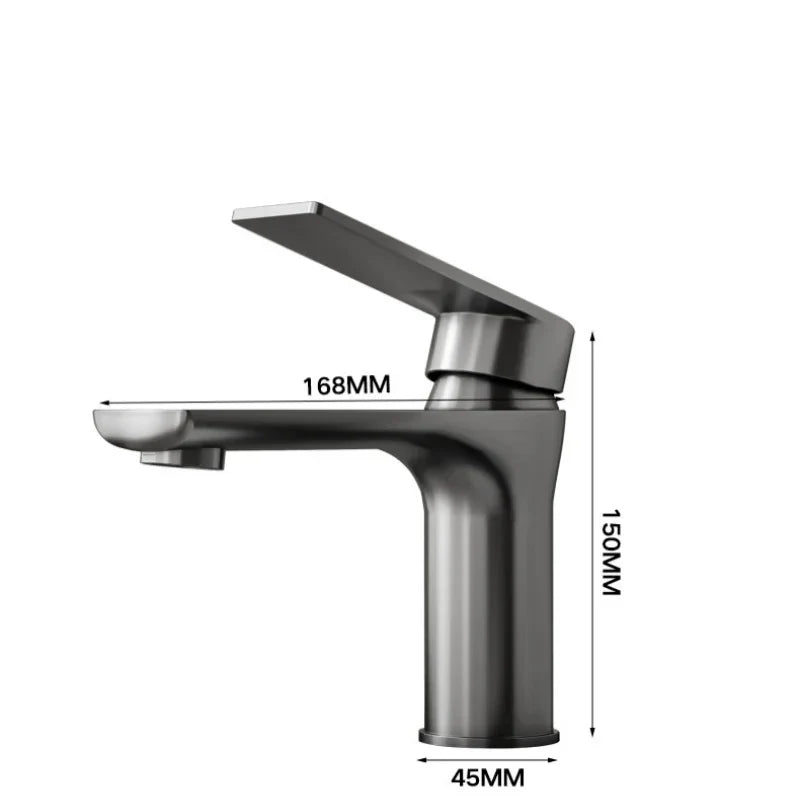 Bathroom Sink Faucet Single-Handle Stainless Steel Deck-Mount