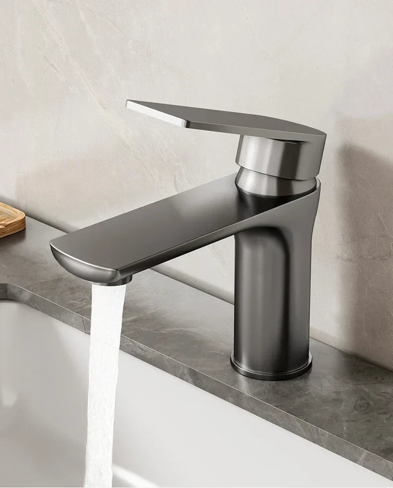 Bathroom Sink Faucet Single-Handle Stainless Steel Deck-Mount