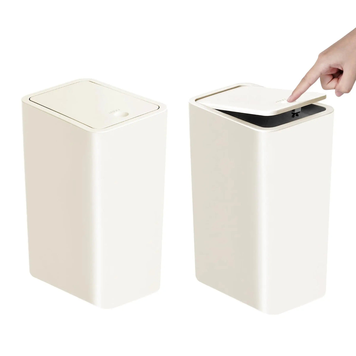 Bathroom Trash Can Push-Lid Odor Control 2.6 Gallon