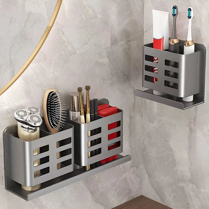 Bathroom Wall Shelf No-Drill Rust-Resistant Aluminum