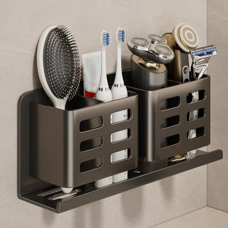 Bathroom Wall Shelf No-Drill Rust-Resistant Aluminum