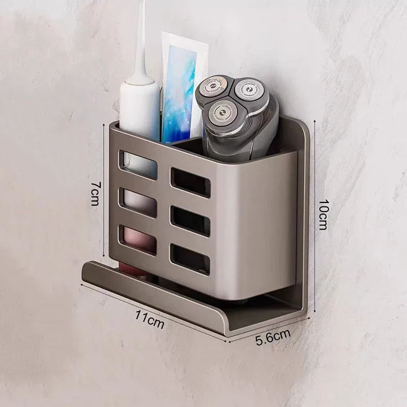 Bathroom Wall Shelf No-Drill Rust-Resistant Aluminum
