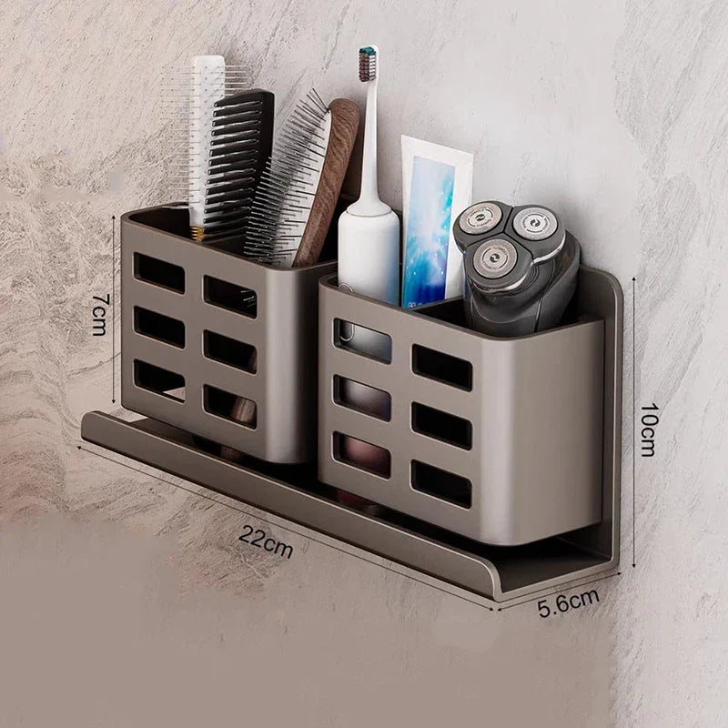 Bathroom Wall Shelf No-Drill Rust-Resistant Aluminum