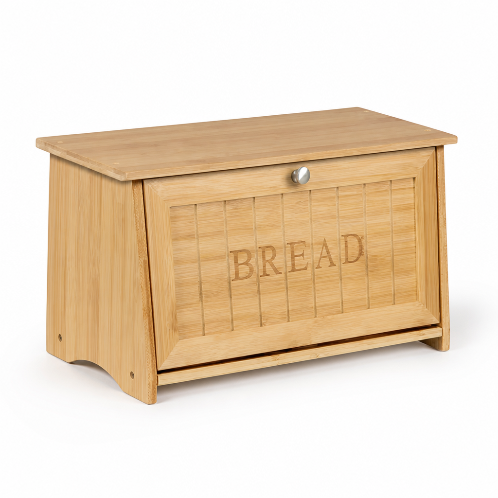 Bread Storage Box Bamboo Ventilated Large Capacity