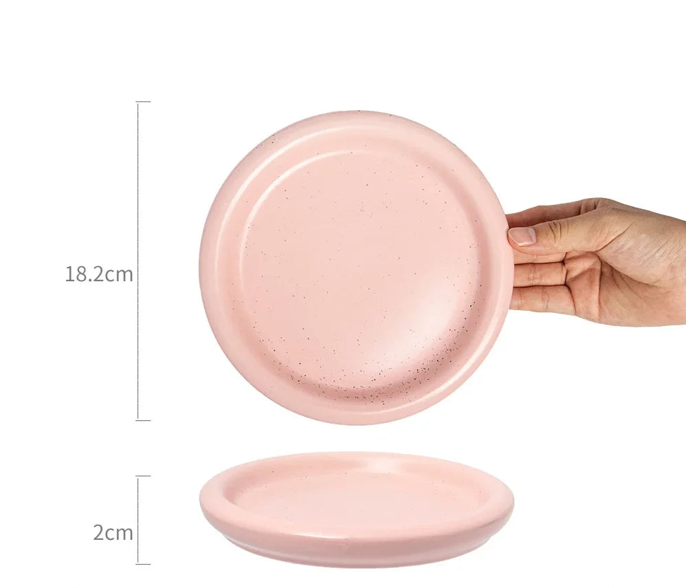 Breakfast & Dessert Plate Ceramic Pastel Easy-Clean