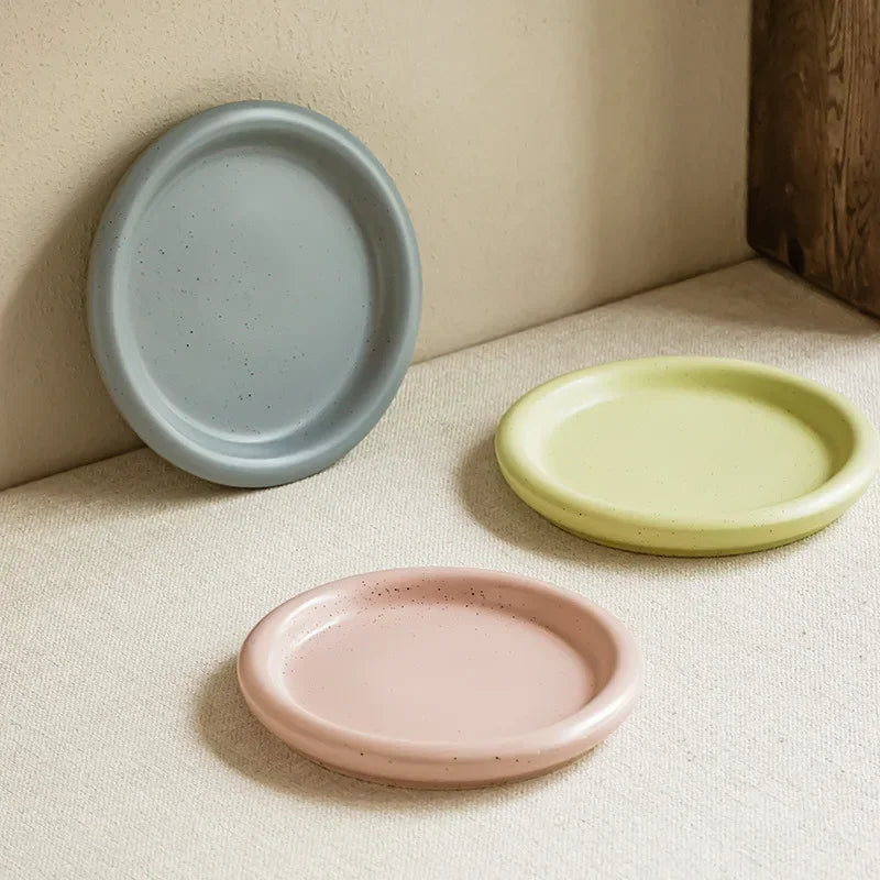 Breakfast & Dessert Plate Ceramic Pastel Easy-Clean