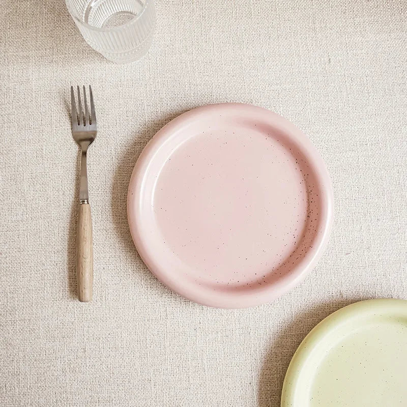 Breakfast & Dessert Plate Ceramic Pastel Easy-Clean