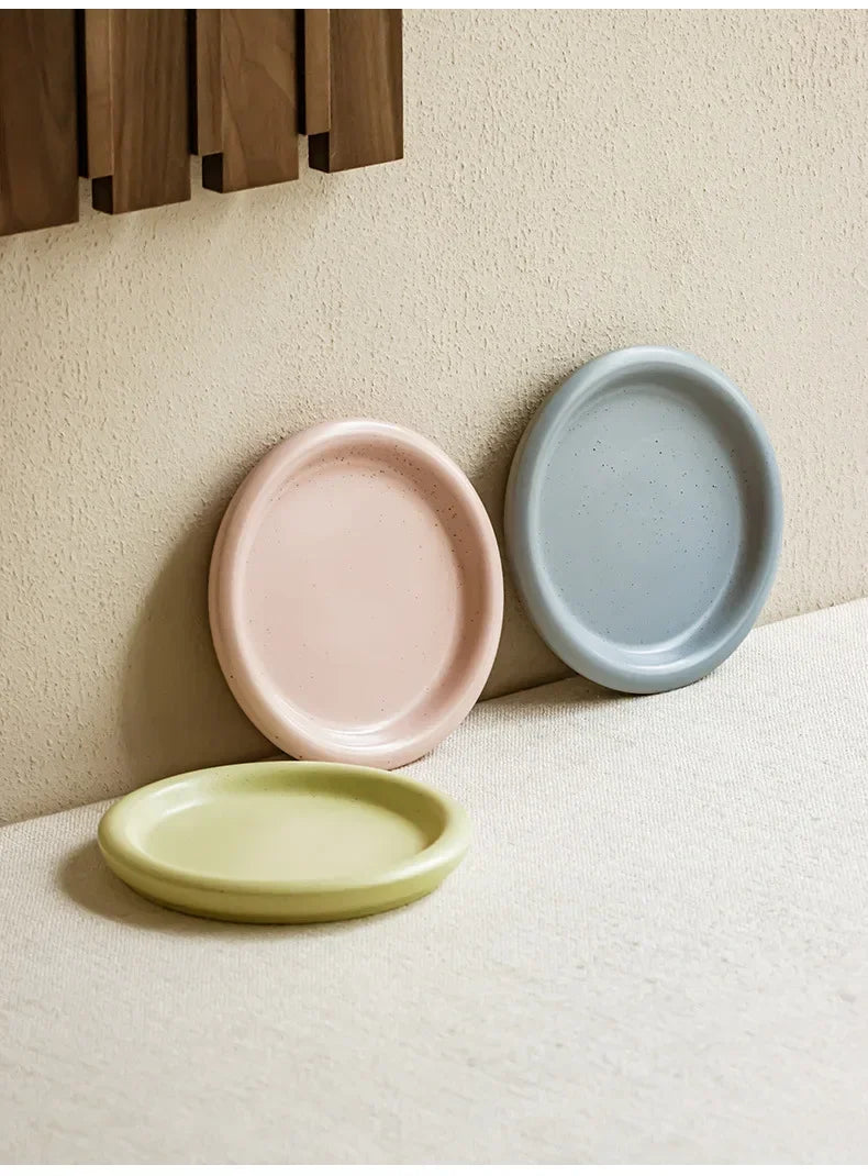 Breakfast & Dessert Plate Ceramic Pastel Easy-Clean