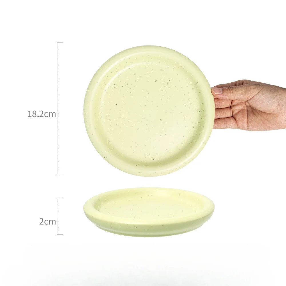 Breakfast & Dessert Plate Ceramic Pastel Easy-Clean