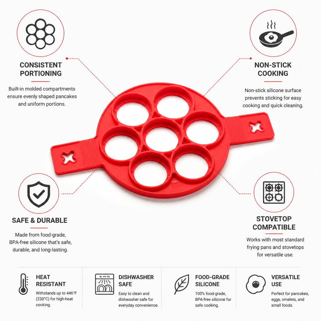 Breakfast Pan Molded Silicone Non-Stick