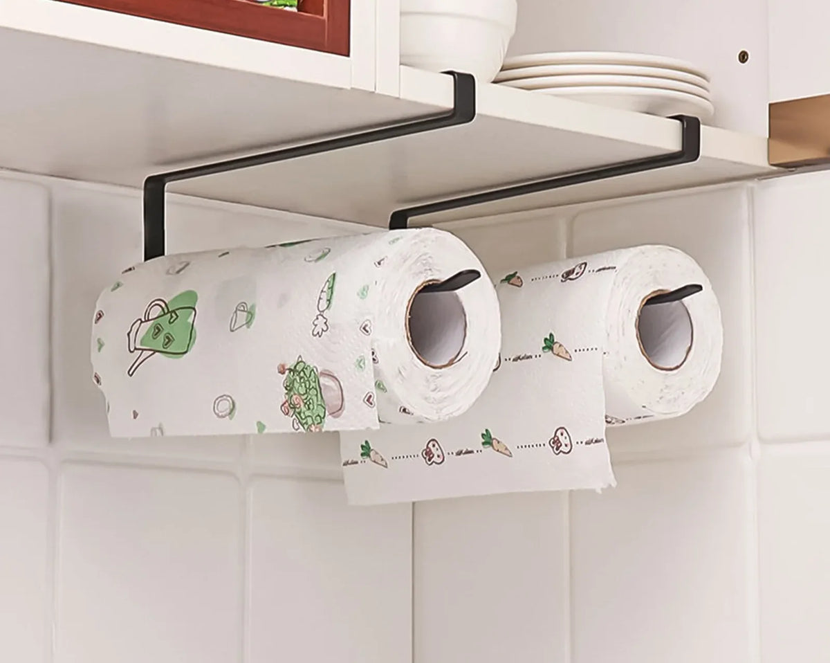 Cabinet Door Paper & Towel Holder No Drill Rust-Resistant