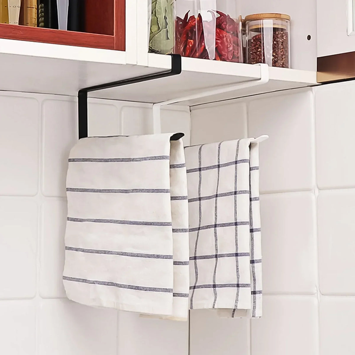 Cabinet Door Paper & Towel Holder No Drill Rust-Resistant