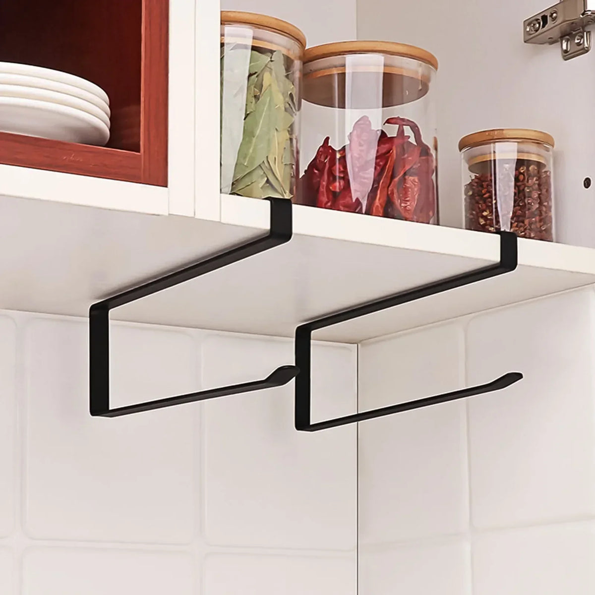 Cabinet Door Paper & Towel Holder No Drill Rust-Resistant
