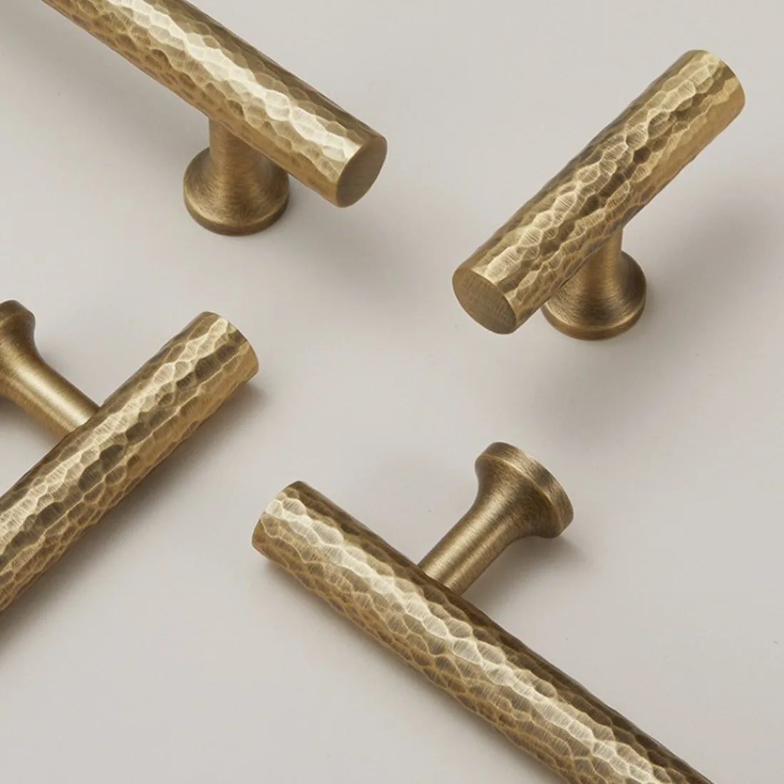 Cabinet & Drawer Handle Hand-Hammered Solid Brass Corrosion-Resistant