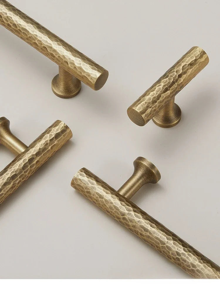 Cabinet & Drawer Handle Hand-Hammered Solid Brass Corrosion-Resistant