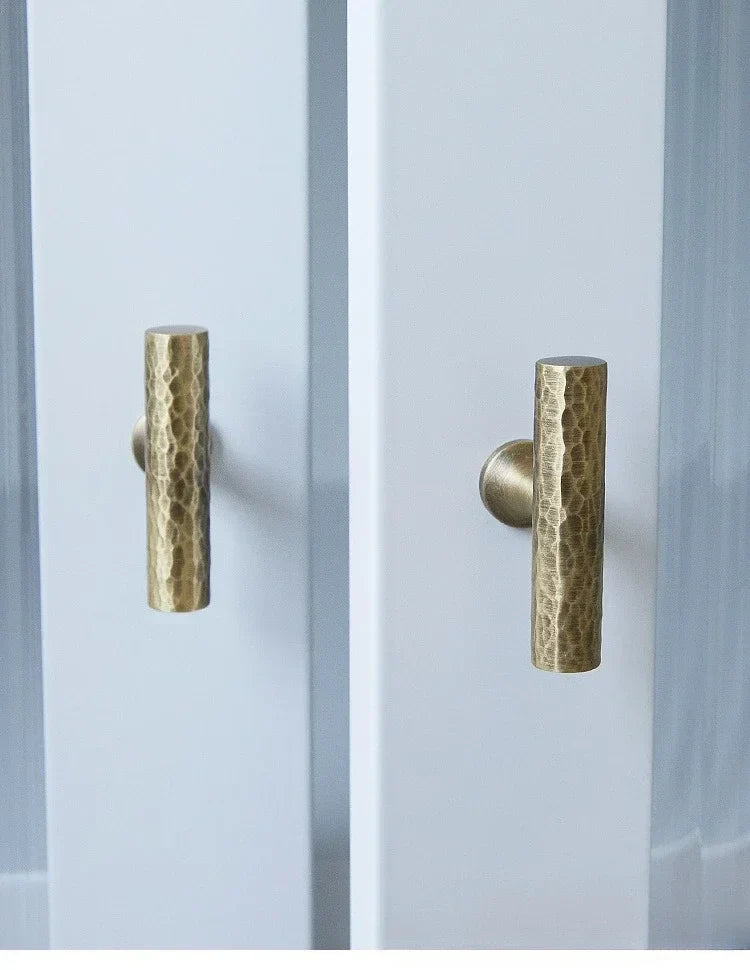 Cabinet & Drawer Handle Hand-Hammered Solid Brass Corrosion-Resistant