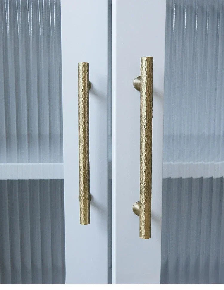 Cabinet & Drawer Handle Hand-Hammered Solid Brass Corrosion-Resistant