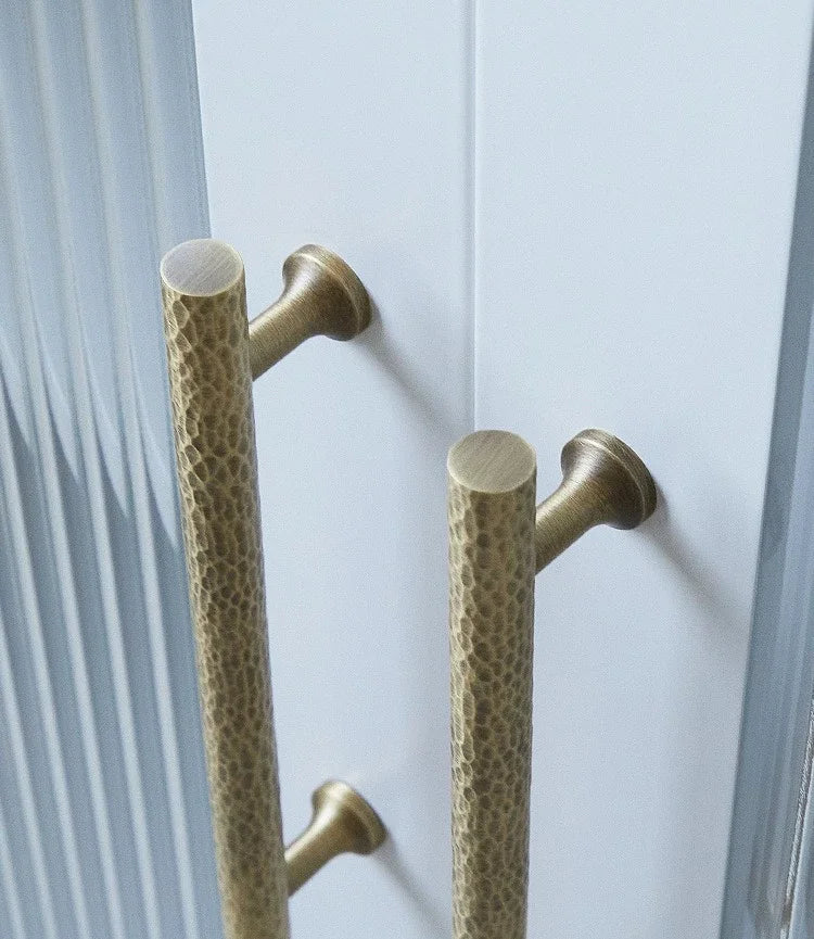 Cabinet & Drawer Handle Hand-Hammered Solid Brass Corrosion-Resistant