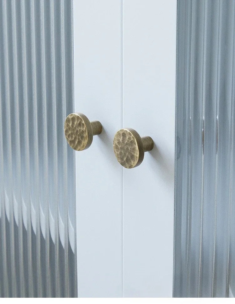 Cabinet & Drawer Handle Hand-Hammered Solid Brass Corrosion-Resistant