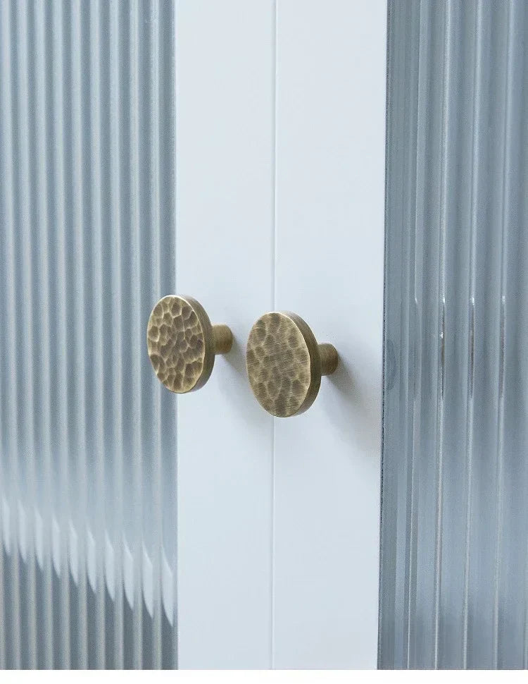 Cabinet & Drawer Handle Hand-Hammered Solid Brass Corrosion-Resistant