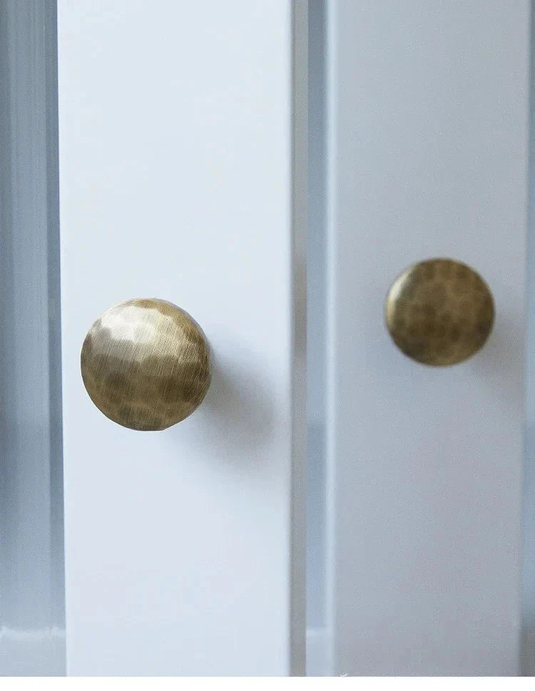 Cabinet & Drawer Handle Hand-Hammered Solid Brass Corrosion-Resistant