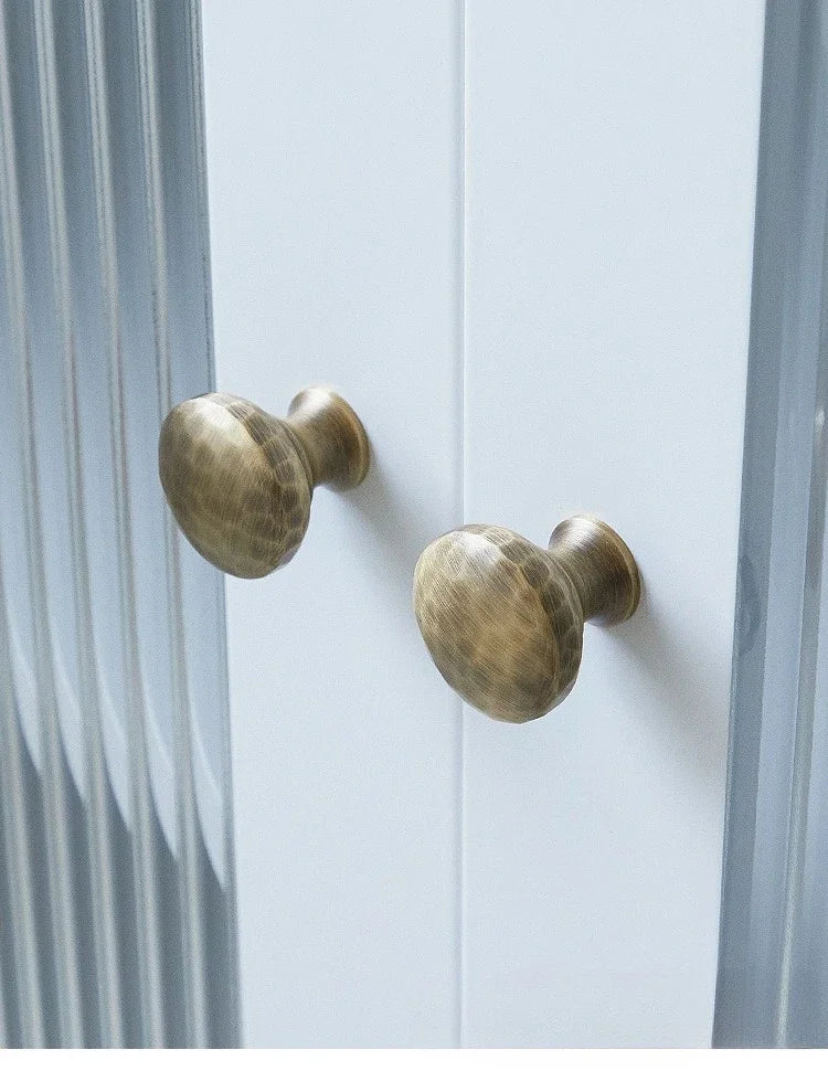 Cabinet & Drawer Handle Hand-Hammered Solid Brass Corrosion-Resistant