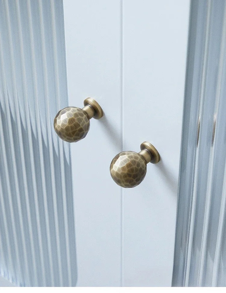 Cabinet & Drawer Handle Hand-Hammered Solid Brass Corrosion-Resistant