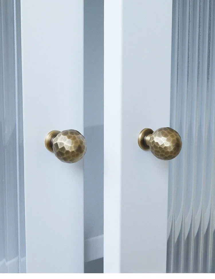 Cabinet & Drawer Handle Hand-Hammered Solid Brass Corrosion-Resistant