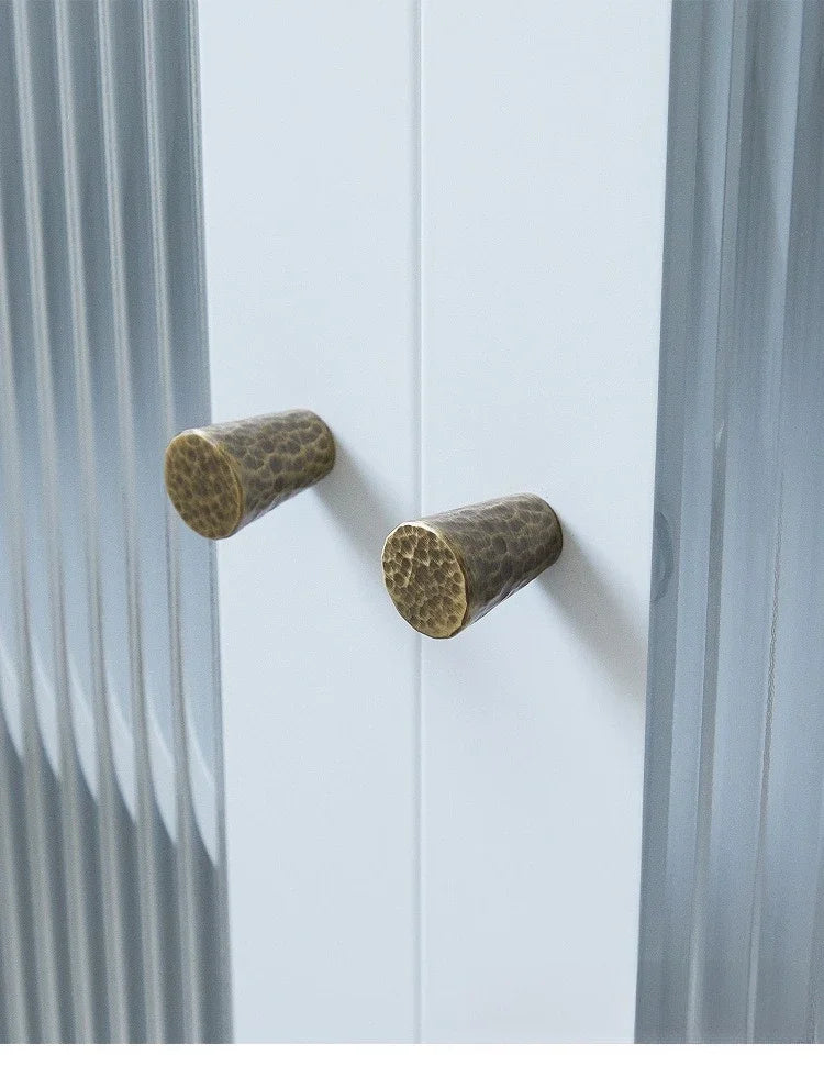 Cabinet & Drawer Handle Hand-Hammered Solid Brass Corrosion-Resistant