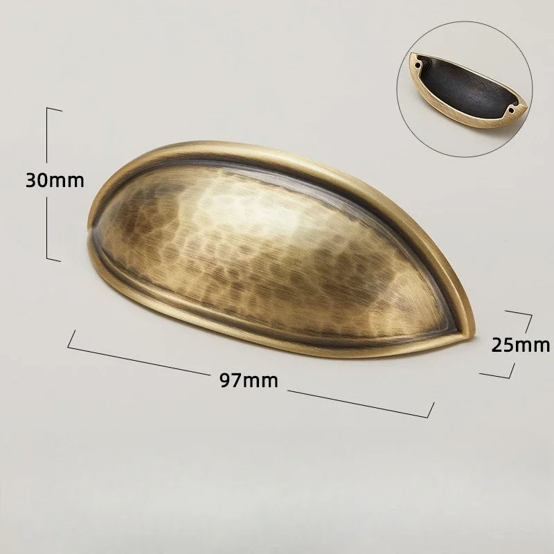 Cabinet & Drawer Handle Hand-Hammered Solid Brass Corrosion-Resistant