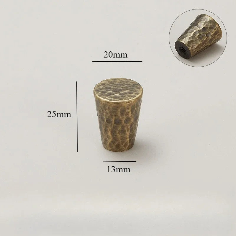 Cabinet & Drawer Handle Hand-Hammered Solid Brass Corrosion-Resistant