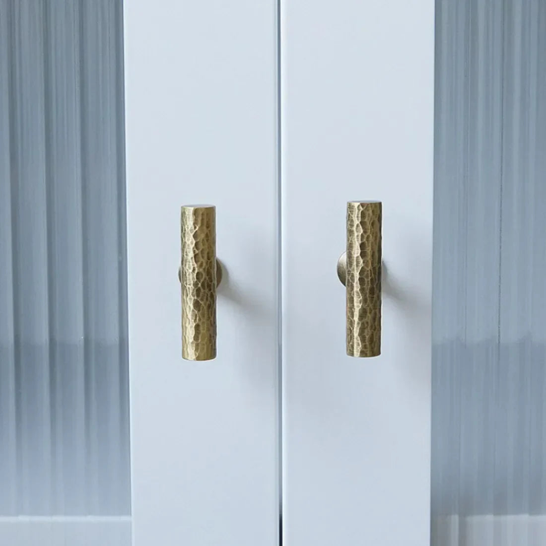 Cabinet & Drawer Handle Hand-Hammered Solid Brass Corrosion-Resistant