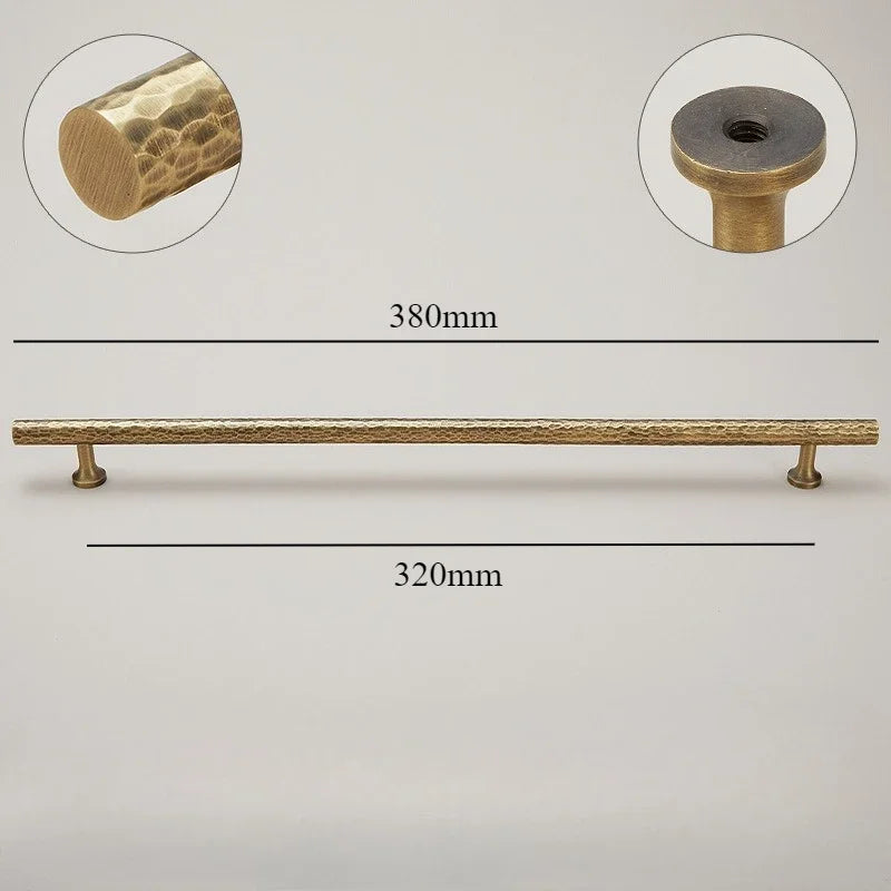 Cabinet & Drawer Handle Hand-Hammered Solid Brass Corrosion-Resistant