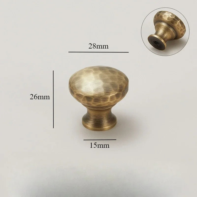 Cabinet & Drawer Handle Hand-Hammered Solid Brass Corrosion-Resistant