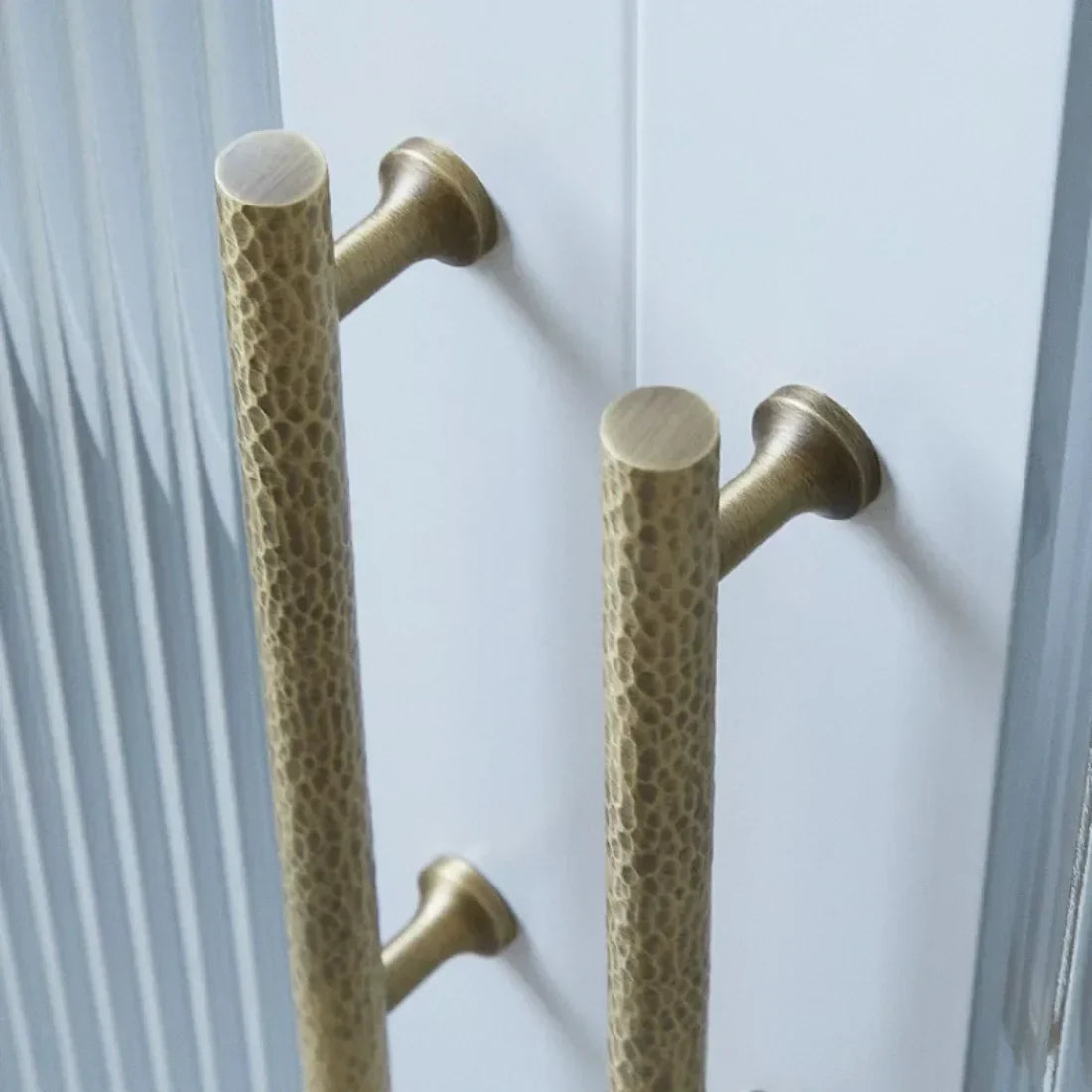 Cabinet & Drawer Handle Hand-Hammered Solid Brass Corrosion-Resistant