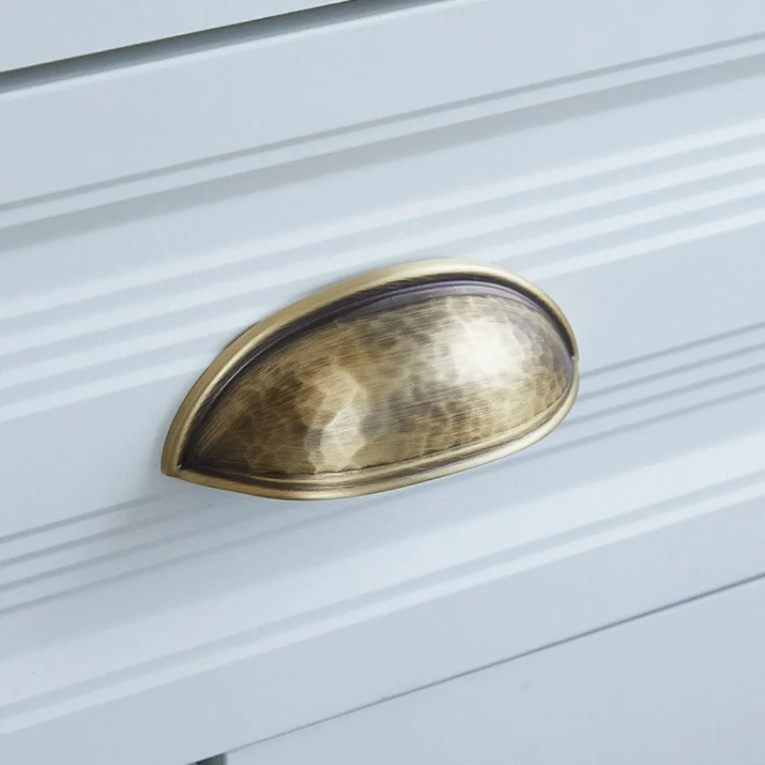 Cabinet & Drawer Handle Hand-Hammered Solid Brass Corrosion-Resistant