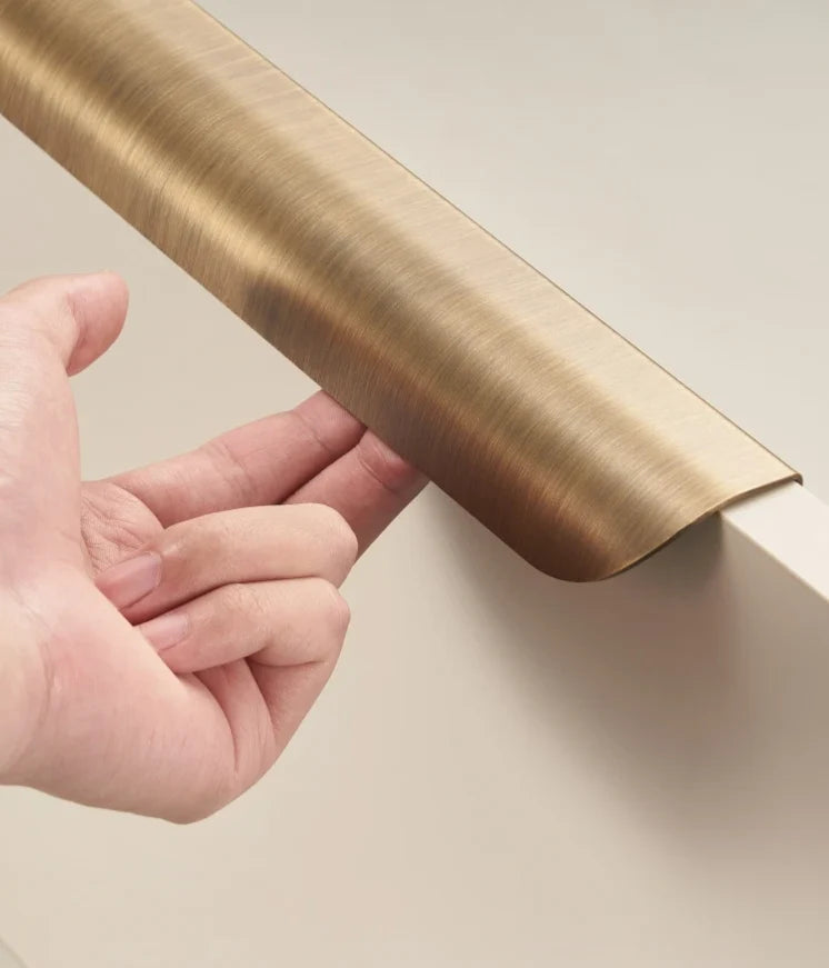 Cabinet & Drawer Pull Solid Brass Curved Shell