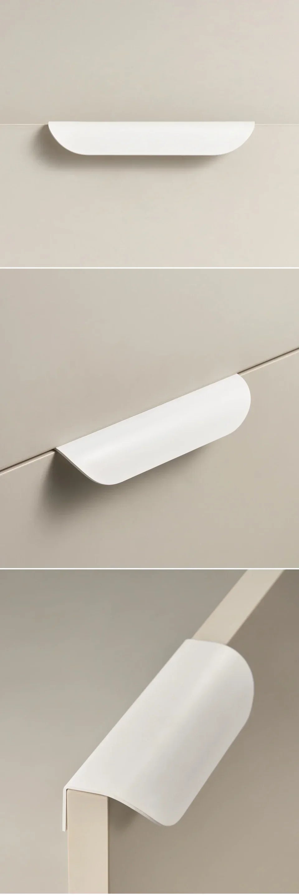 Cabinet & Drawer Pull Solid Brass Curved Shell