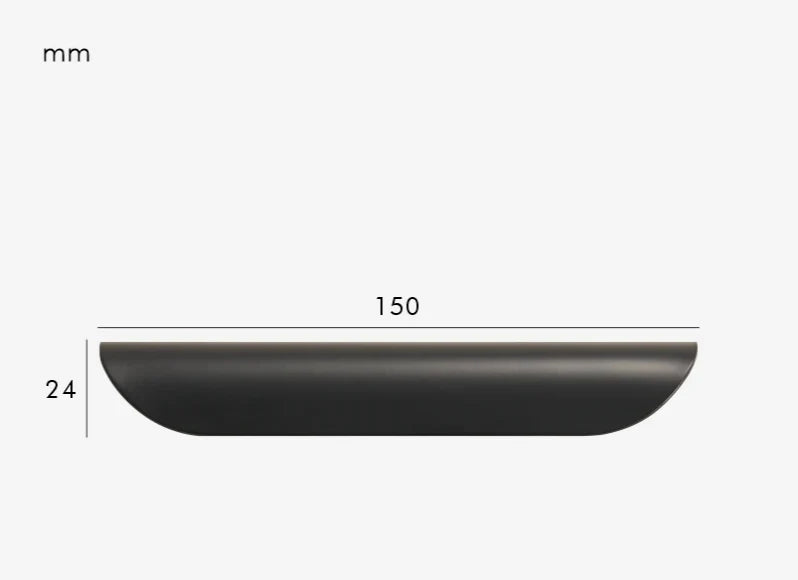 Cabinet & Drawer Pull Solid Brass Curved Shell