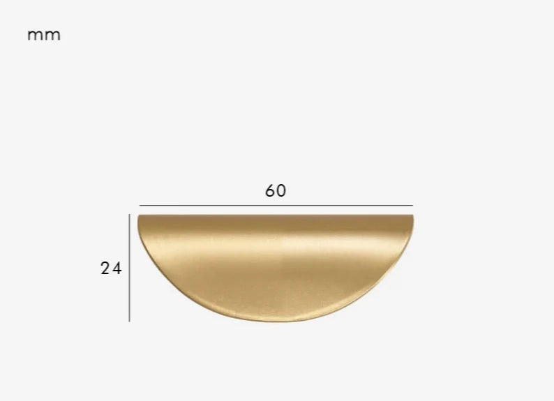 Cabinet & Drawer Pull Solid Brass Curved Shell