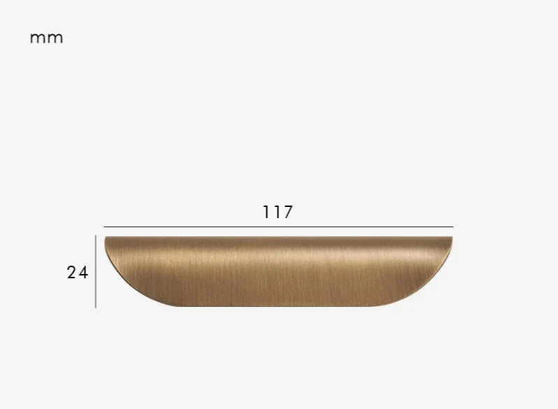 Cabinet & Drawer Pull Solid Brass Curved Shell