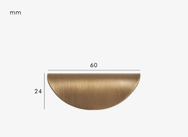 Cabinet & Drawer Pull Solid Brass Curved Shell