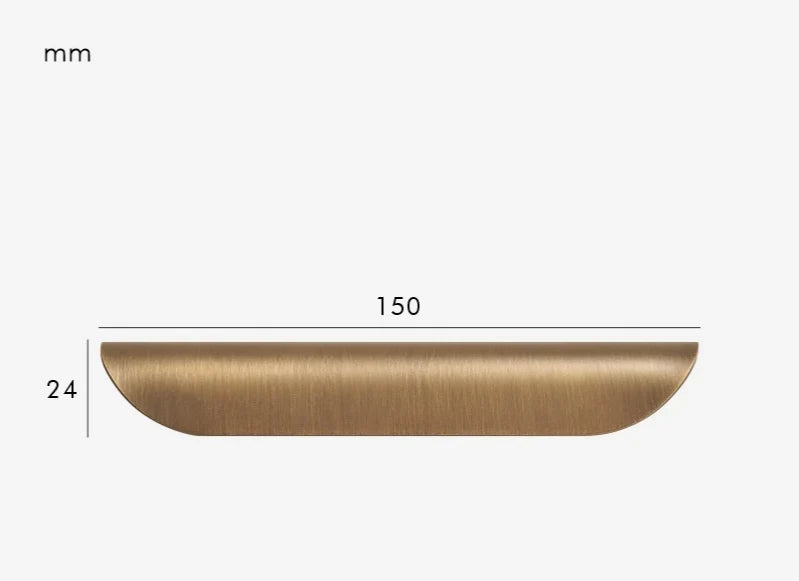 Cabinet & Drawer Pull Solid Brass Curved Shell