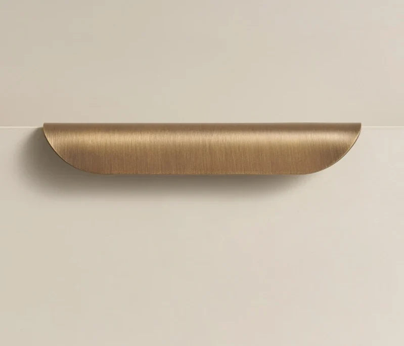 Cabinet & Drawer Pull Solid Brass Curved Shell