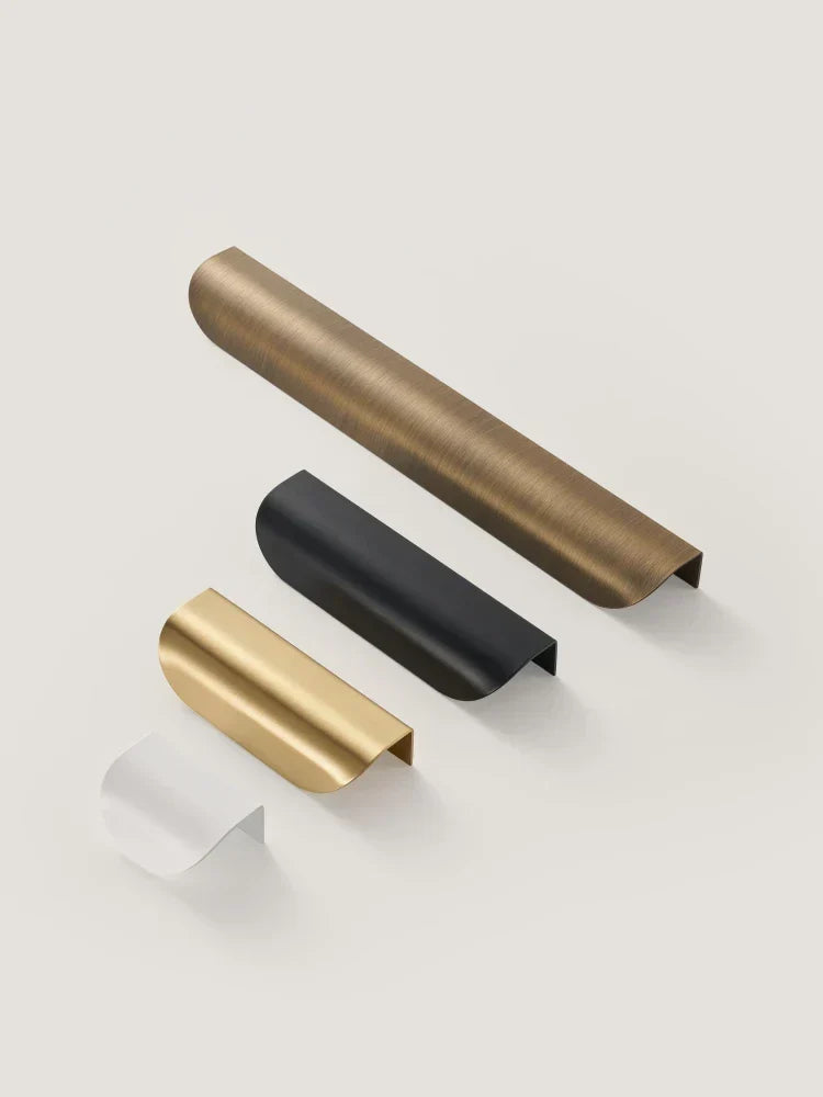 Cabinet & Drawer Pull Solid Brass Curved Shell