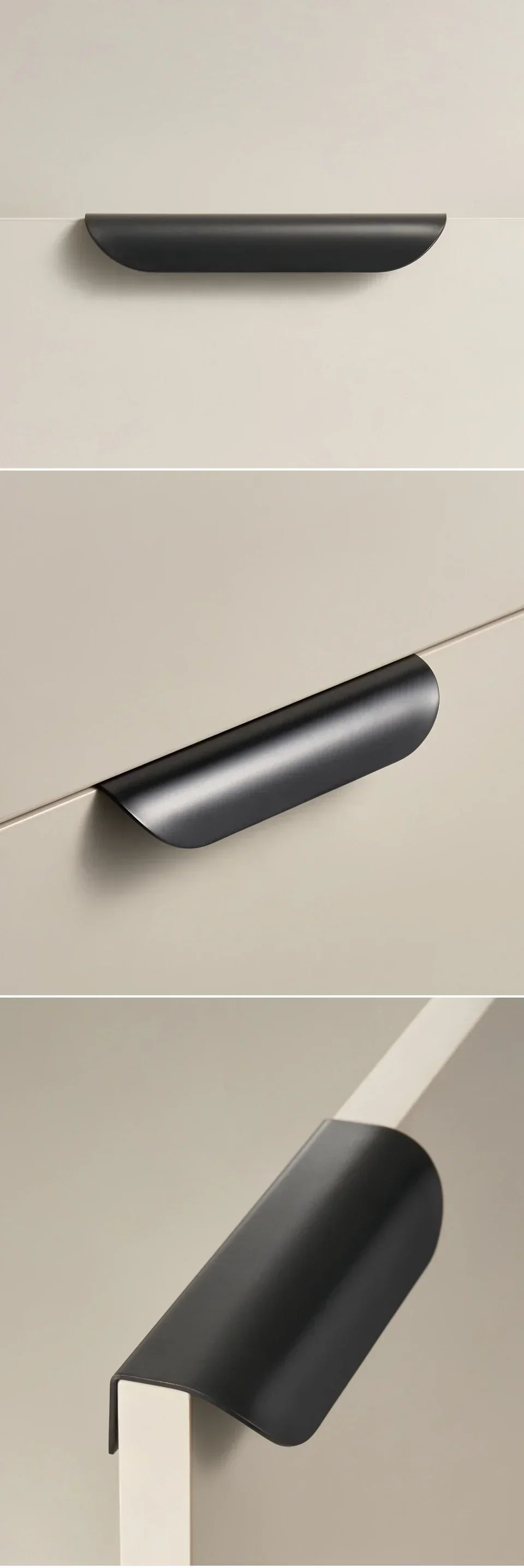 Cabinet & Drawer Pull Solid Brass Curved Shell