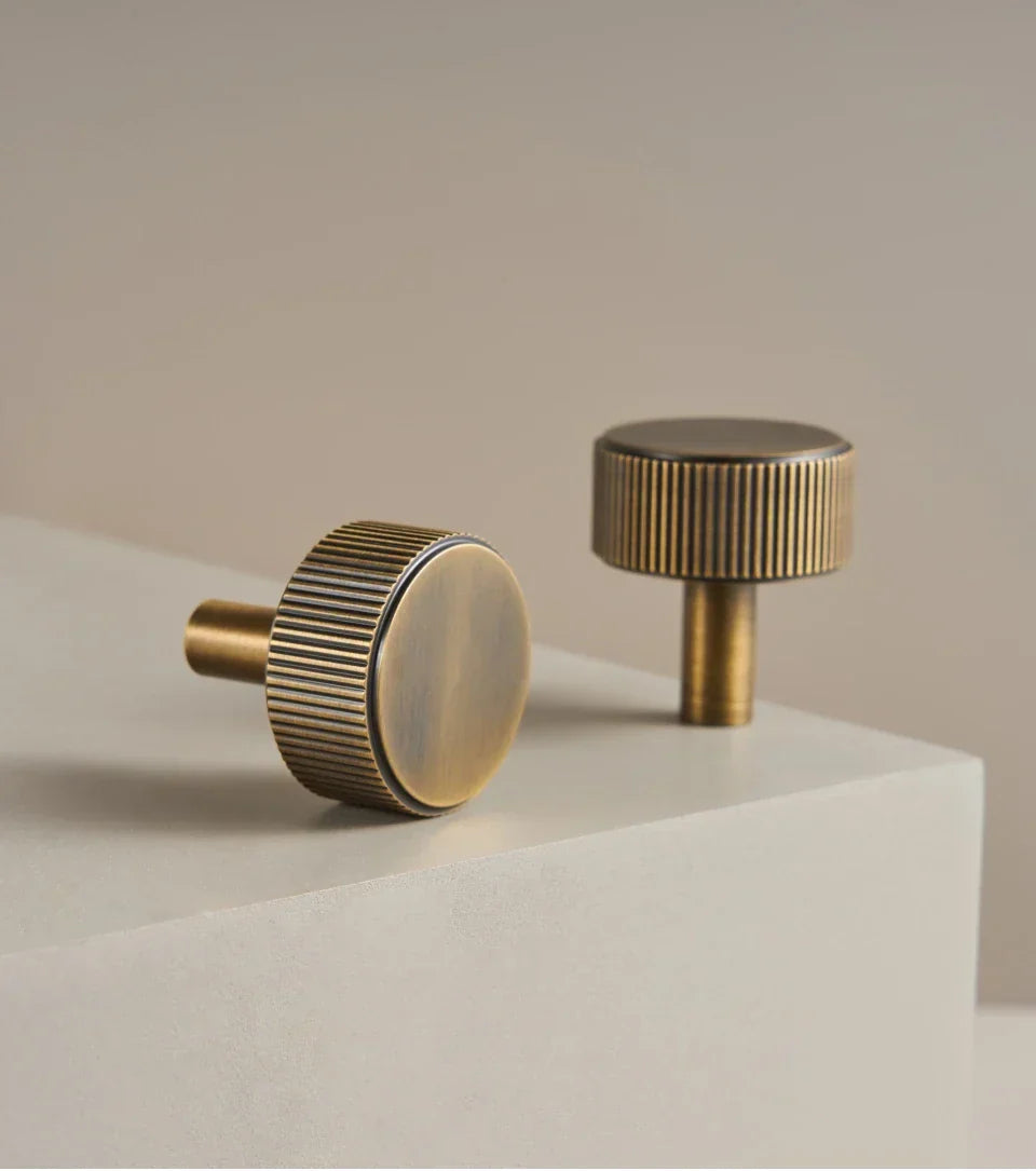 Cabinet Handle Linear T-Bar Solid Brass 5 Inch Mounting