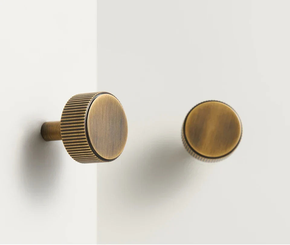 Cabinet Handle Linear T-Bar Solid Brass 5 Inch Mounting