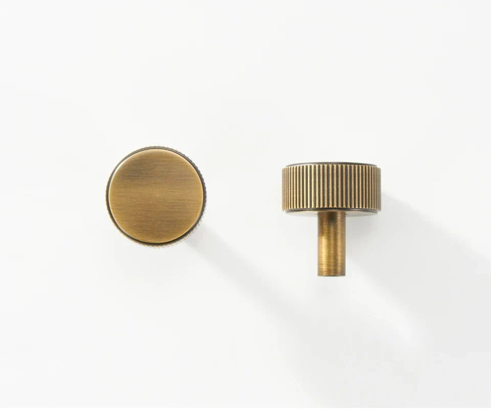 Cabinet Handle Linear T-Bar Solid Brass 5 Inch Mounting
