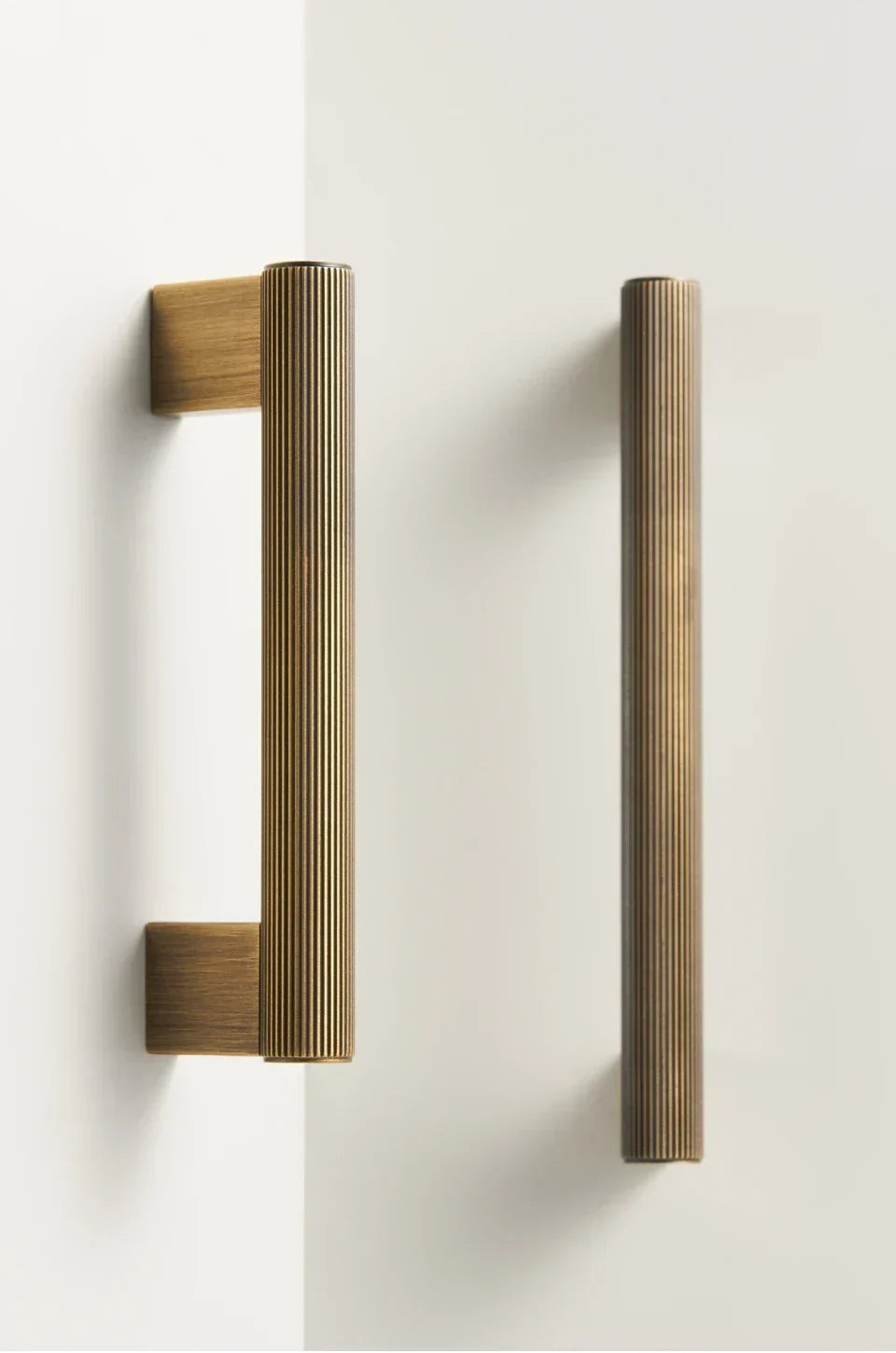 Cabinet Handle Linear T-Bar Solid Brass 5 Inch Mounting